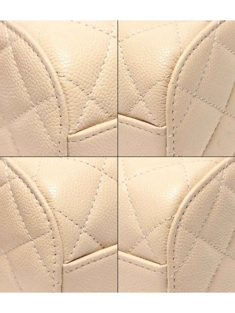 Chanel 2-Way Chain Shoulder Bag Mini Crossbody Gold Caviar Leather Quilted